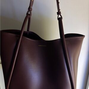 Charles & Keith Dark Brown Tote Bag
